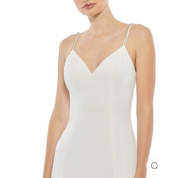 Mac Duggal Sweetheart Evening Gown 2 Rhinestone White Maxi Dress bridal xs 55706 - Picture 3 of 12